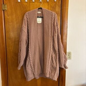 Altar’d State Chunky Knit Open Front Cardigan - Pink